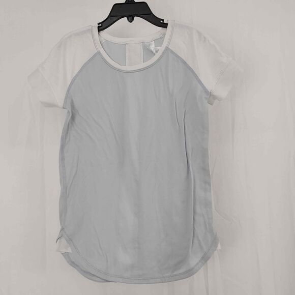 ivivva By Lululemon Girls Size 7 Light Blue Tshirt /w white Mesh EUC. - Picture 1 of 7